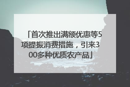首次推出满额优惠等5项提振消费措施，引来300多种优质农产品