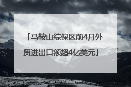 马鞍山综保区前4月外贸进出口额超4亿美元