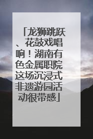 龙狮跳跃、花鼓戏唱响！湖南有色金属职院这场沉浸式非遗游园活动很带感