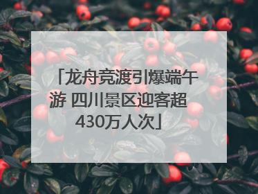 龙舟竞渡引爆端午游 四川景区迎客超430万人次