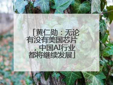 黄仁勋：无论有没有美国芯片，中国AI行业都将继续发展