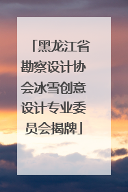 黑龙江省勘察设计协会冰雪创意设计专业委员会揭牌
