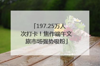 197.25万人次打卡！焦作端午文旅市场强势吸粉
