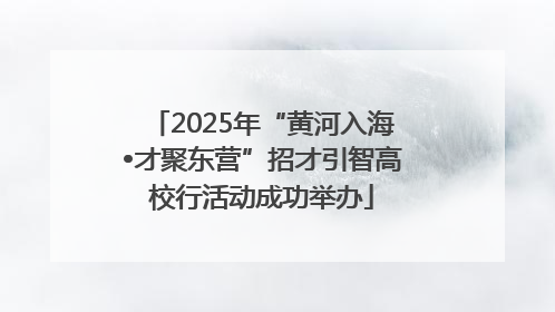 2025年“黄河入海•才聚东营”招才引智高校行活动成功举办