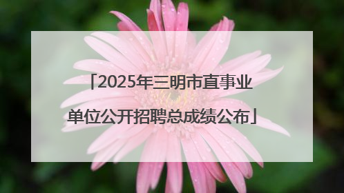 2025年三明市直事业单位公开招聘总成绩公布