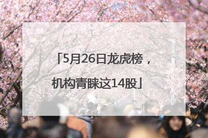 5月26日龙虎榜，机构青睐这14股