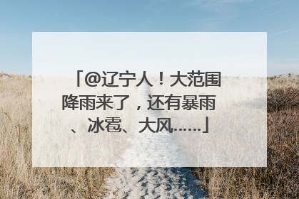 @辽宁人！大范围降雨来了，还有暴雨、冰雹、大风……