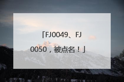 FJ0049、FJ0050，被点名！